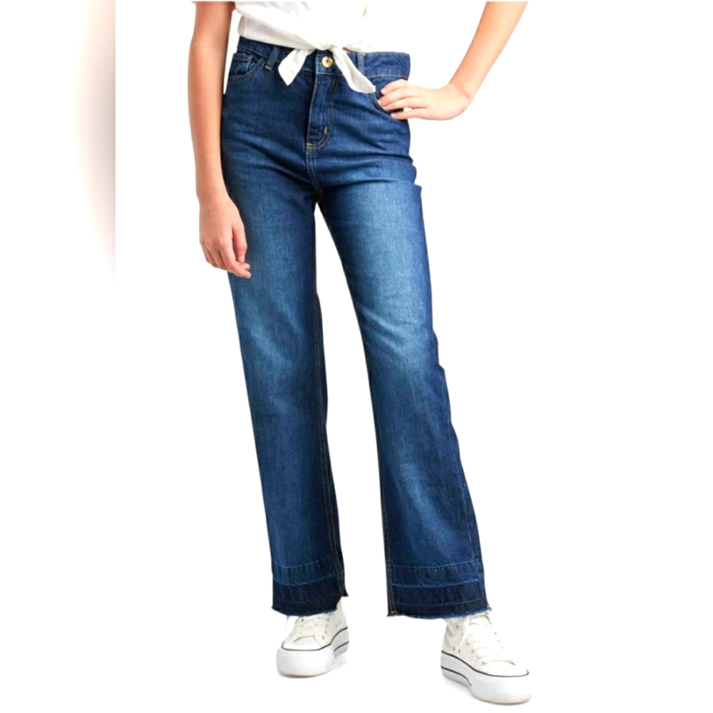 Steve Madden Girls' Jeans - Palazzo Wide Leg Flare Jeans - Casual High Waisted